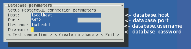 Database connection form